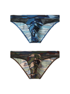 2 Pack Men's Classic Camo Mesh U-Shaped Pouch Breathable Briefs