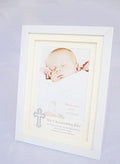 Christening Day Photo Frame Picture New Baby Baptism Cross Blessing Gift Present