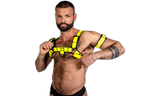 ruff GEAR Bold Leather Bulldog Harness Neon Yellow
