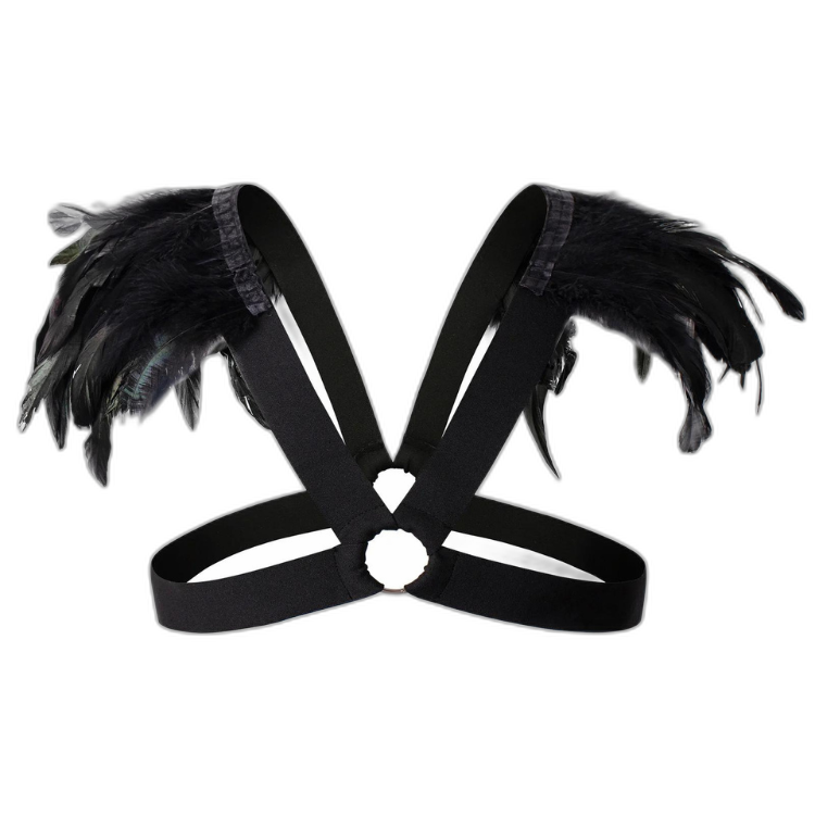 Men's Feather Decorative Harness Strap