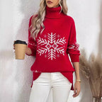 High Collar Christmas Sweaters Women's Clothing