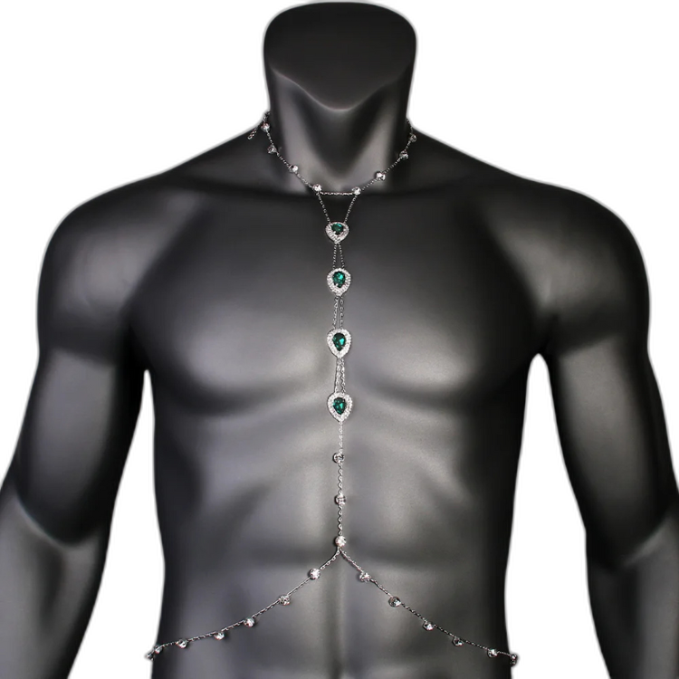Party Prism Green Rhinestone Harness