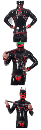 Furrjoi Harness, Cuff, Collar, Lead Underwear Bundle Red