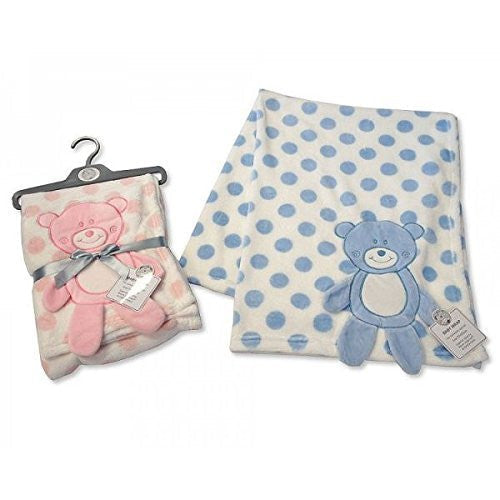 Baby Wrap with Large Teddy Applique  blue
