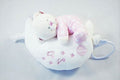 Teddy Bear On Moon Musical Plush Soft Toy Mobile For New Baby Girl Pink