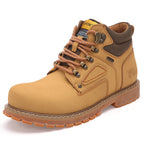 First Layer Cowhide High-Top Short Boots Plus Cotton Tooling Boots Casual Men's Shoes