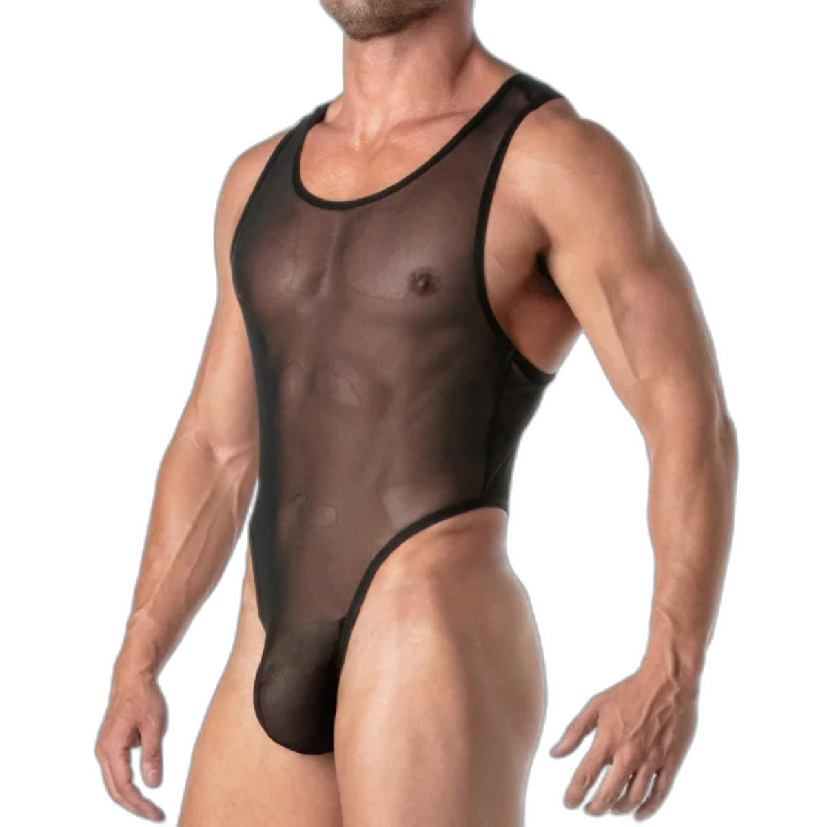 TOF Paris Mesh Body Thong Black
