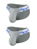 2-pack Men's High-cut Cotton Navy Striped Stretch Briefs