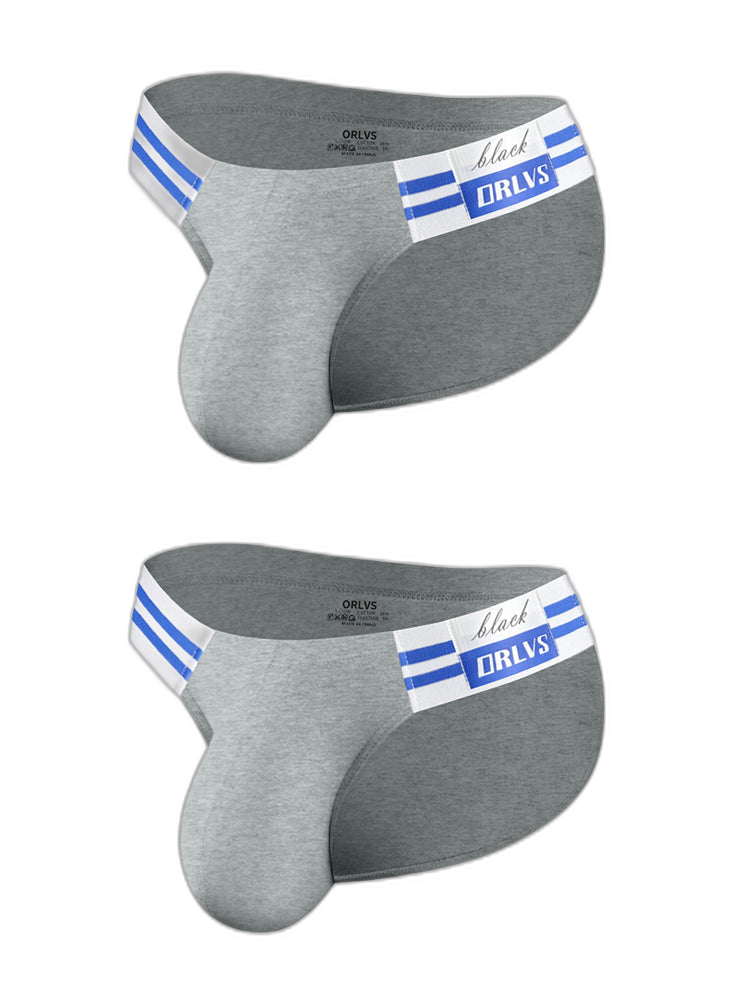 2-pack Men's High-cut Cotton Navy Striped Stretch Briefs