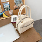 Fashionable And Simple Litchi Pattern Box-shaped Handbag