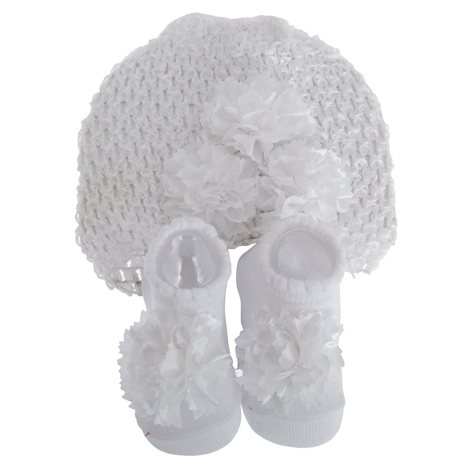Nursery Time Baby Girls Hat And Booties Gift Set pair