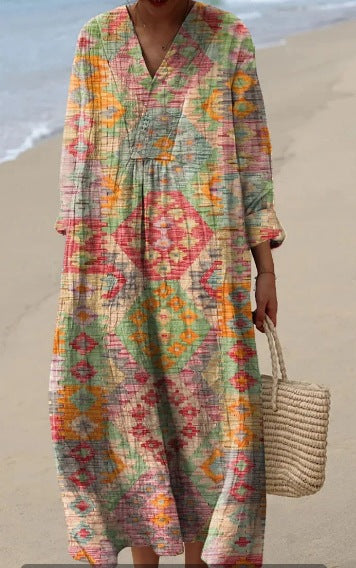 Women's Casual Long-sleeve Shirt Dress