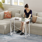 HOMCOM 80 cm Folding Desk on Wheels - White