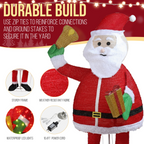 1.8M Lighted Santa Claus Holding Bell Christmas Yard Decorations, Pre-lit Pull Up Santa with 200 Warm White LEDs, for Xmas Outdoor Holiday Indoor Decor Lighted Holiday Displays