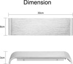 LED Wall Light 31cm Up Down Silver Lamp Cold White Indoor Lighting Lightess