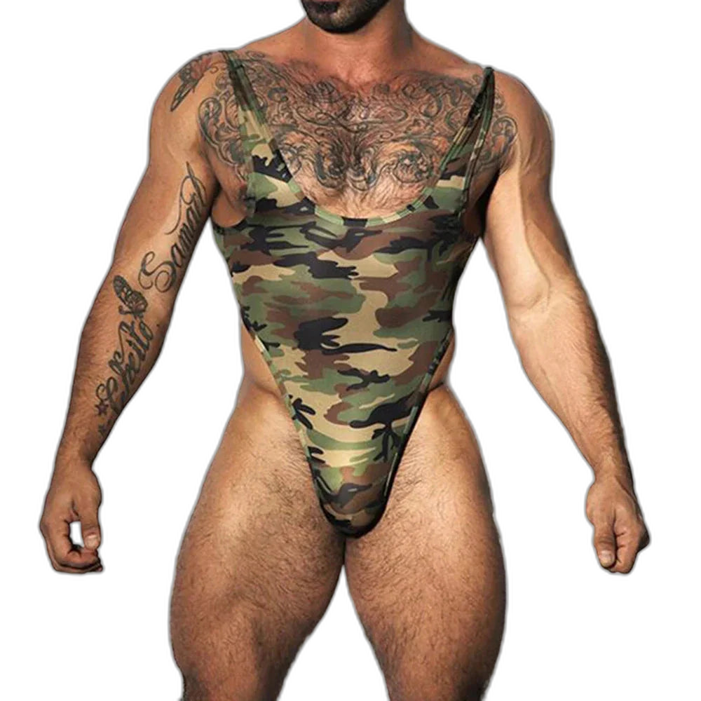 Camo Thong Bodysuit
