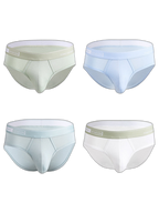 4 Pack Men's Modal Skin-Friendly Solid Color Mid-Rise Briefs