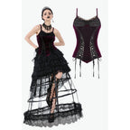 Dark in Love Serilda Velvet Lace Corset Top in Wine Red
