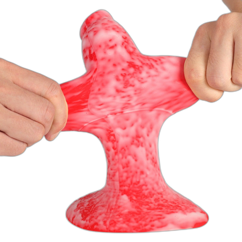 Shooter - 6-7 Inch Penis Sleeve With Harness - Knotted Cock Extender