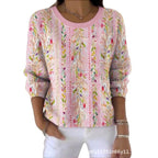 Sweet And Casual Women's Crew-neck Sweatshirt With Print