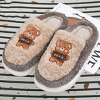 Bears Fur Slippers For Women To Keep Warm In Winter