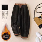 Women's Corduroy Fleece Lined Thick Harem Pants