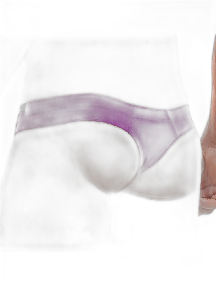 Men's Simple Breathable Mesh Pouch Thong & Strings