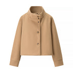 Commuter's All-matching Stand Collar Breasted Woolen Coat