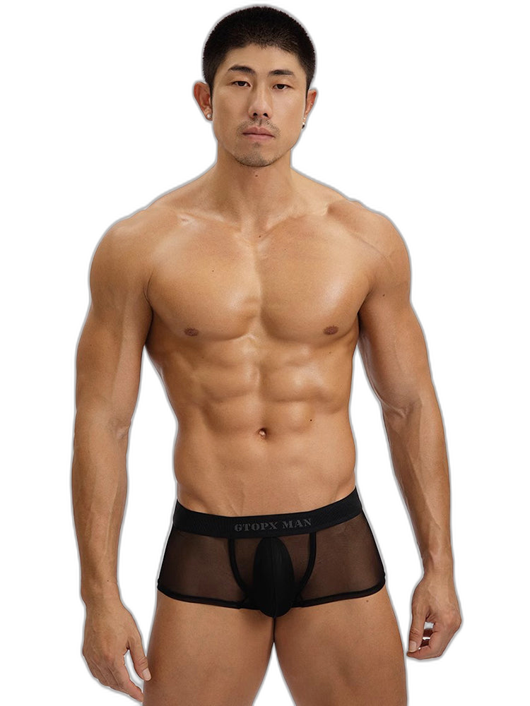 2-Pack Men's Breathable Mesh Ice Silk U-convex Low Waist Boxer Briefs