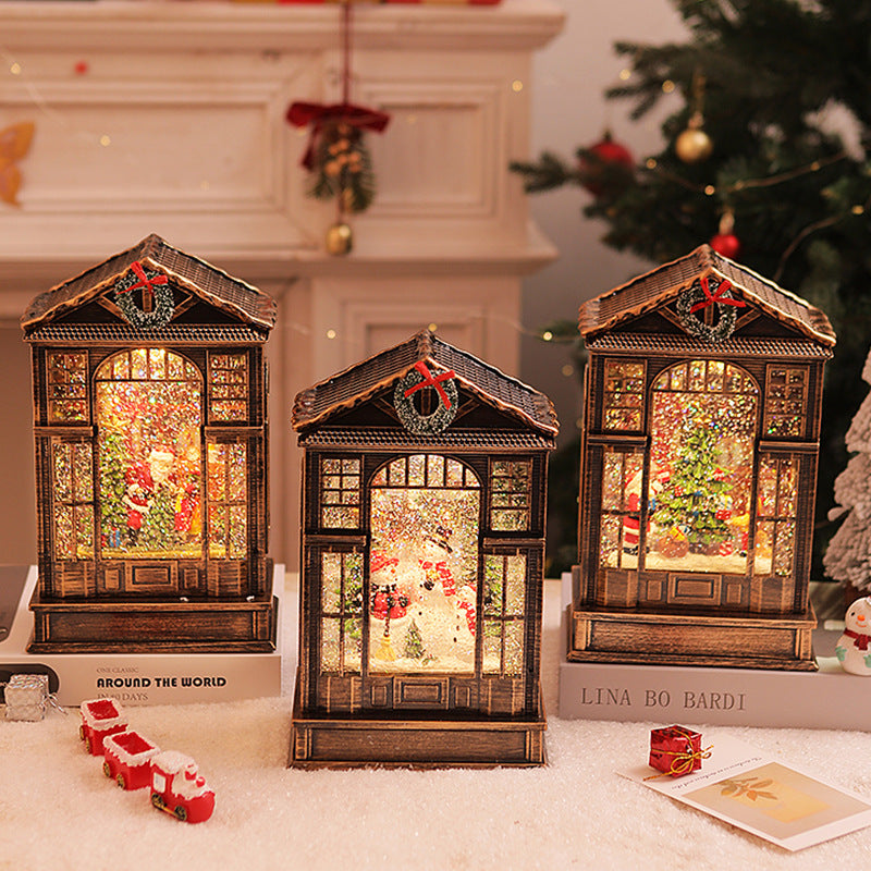 Christmas Music Box Music Box LED Luminous Crystal Lamp Christmas Decoration Night Light Christmas Gift