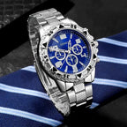Blue Light Glass Men's Business Steel Belt Quartz Watch