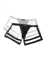 2 Pack Men's Low-Rise Sexy Thong with U-Pouch and Fixed Thigh Straps