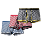 Men's Striped Cotton Sports Boxer Briefs