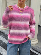 Casual Color-block Knit Sweater For Women