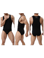 Mens Sexy Sheer Mesh Wrestling Bodysuit