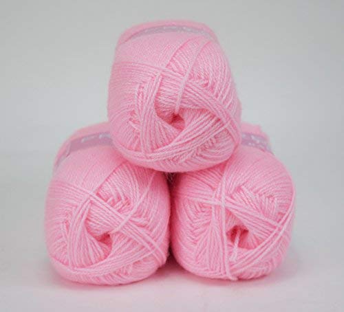 king cole PREMIER VALUE BABY DOUBLE KNIT YARN WOOL ACRYLIC 3 PACK (3 X 100G) - PINK