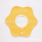 Pure Cotton 360° Rotatable Baby Bib - Petal-Shaped Drool Bib
