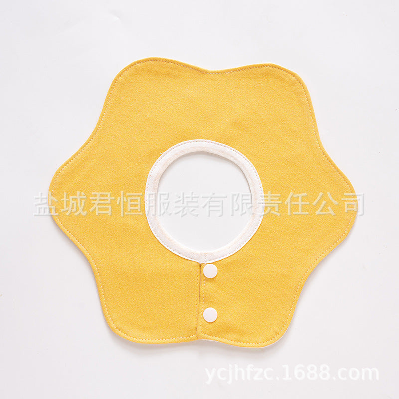 Pure Cotton 360° Rotatable Baby Bib - Petal-Shaped Drool Bib