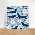 Whimsical Seal and Daisy Framed Wall Art