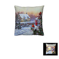 Leonardo Macneil Christmas Robins Winter Scene LED Cushion