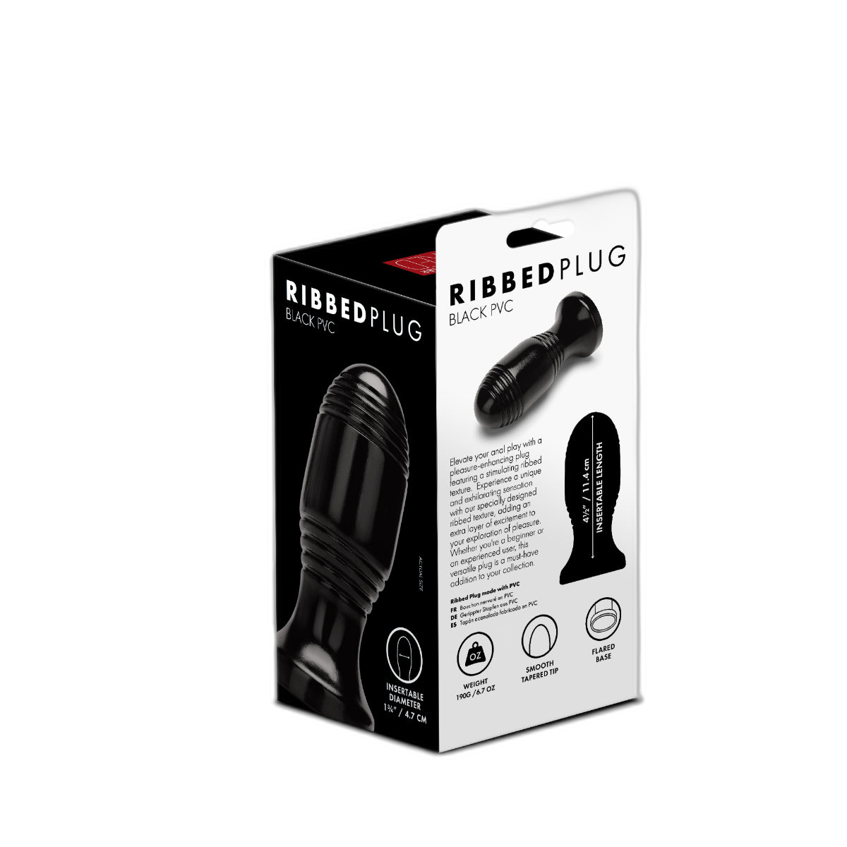 Prowler RED Ribbed Butt Plug Black