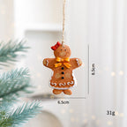 Festive Christmas Ornaments - Handcrafted Resin Gingerbread & Snowman Pendants