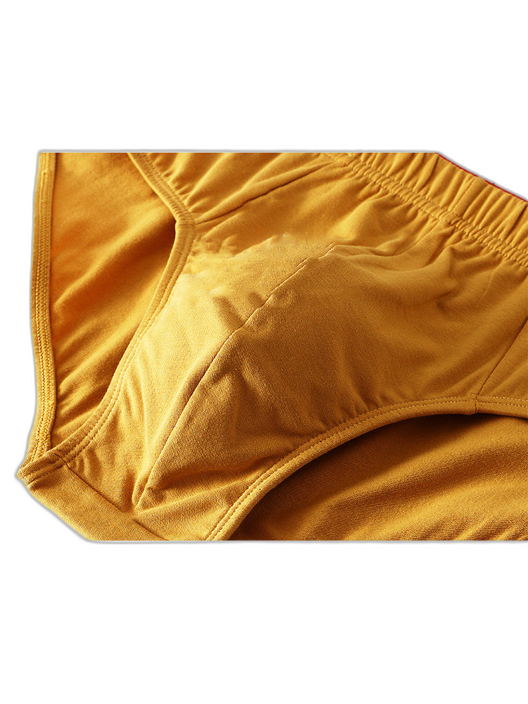 4 Pack Men's Solid Color Cotton Low-Rise Seamless Comfort Briefs