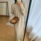 Idle Style Pullover Thickened Plus Size Bottoming Loose Knitted Dress Women