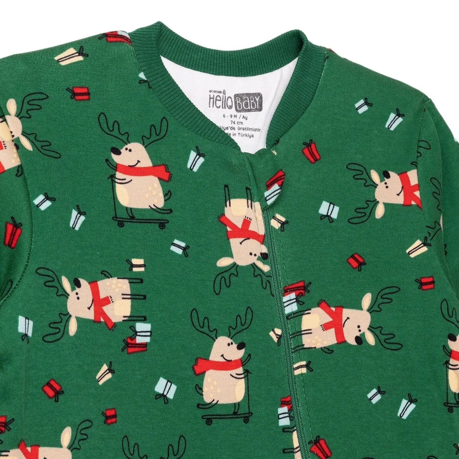 HelloBaby Christmas Baby Boy Sleepsuit - Dark Green