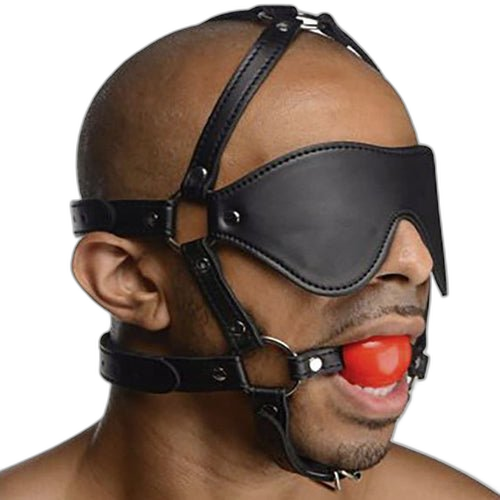 ruff GEAR Rein Head Harness with Silicone Ball Gag