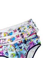 2 Pack Men's Playful Cartoon No-Tag Comfortable and Breathable Briefs