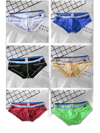 3 Pack Sexy Fashion Ice Silk Solid Color Men's Briefs