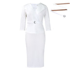 Fashion Large Lapel Waist-tight OL Dress