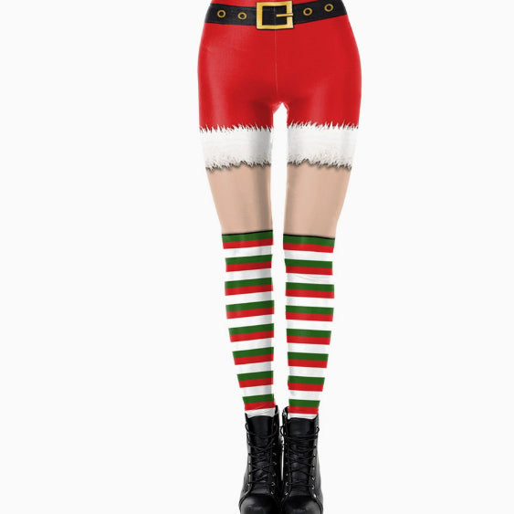 Sexy Slim-fit Straight-leg Tight Leggings For Women Featuring 3D Printed Character Designs